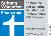 Testsiegel PSD Bank Nürnberg PSD GiroDirekt 