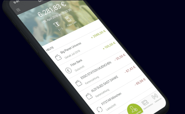 Fidor Bank Smart Geschäftskonto - app